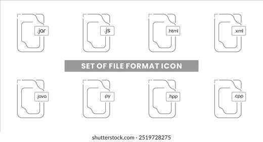 Eindeutiges Dateiformatsymbol. Vektorgrafik.