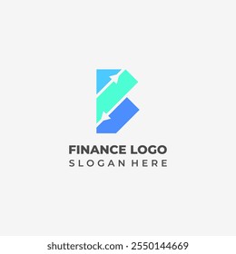 Unique Finance Logo Combining Graph, Letter B, and Arrow in Negative Space