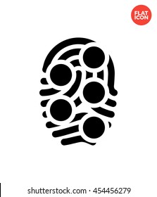 Unique finger points Icon Flat Style Isolated Vector Illustration