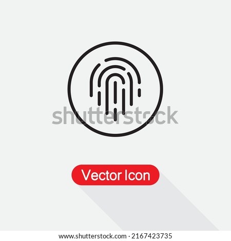 Unique Fingerprint Icon, Imprint Icon Vector lllustration Eps10