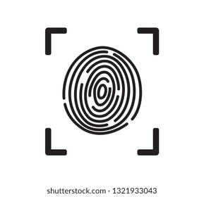 Unique fingerprint simple vector icon isolated on white background. Thumbprint sign as individual data protection or biometric scan symbol