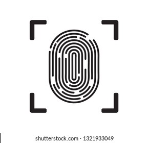 Unique fingerprint simple vector icon isolated on white background. Thumbprint sign as individual data protection or biometric scan symbol