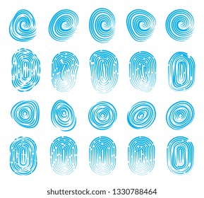 Unique fingerprint simple vector icon isolated on white background. Thumbprint sign as individual data protection or biometric scan symbol