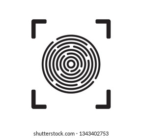 Unique fingerprint simple vector icon isolated on white background. Thumbprint sign as individual data protection or biometric scan symbol