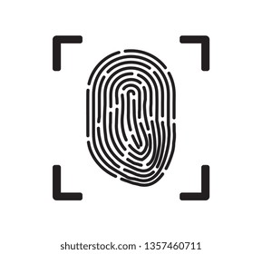 Unique fingerprint simple vector icon isolated on white background. Thumbprint sign as individual data protection or biometric scan symbol