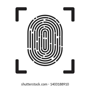 Unique fingerprint simple vector icon isolated on white background. Thumbprint sign as individual data protection or biometric scan symbol