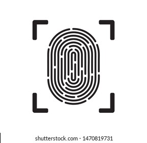 Unique fingerprint simple vector icon isolated on white background. Thumbprint sign as individual data protection or biometric scan symbol