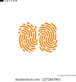 Unique fingerprint vector. Isolated fingerprints on white background