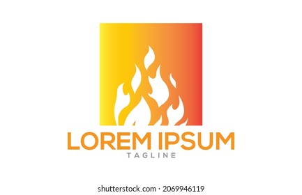 Unique fire flame logo Modern and minimalist vector and abstract logo