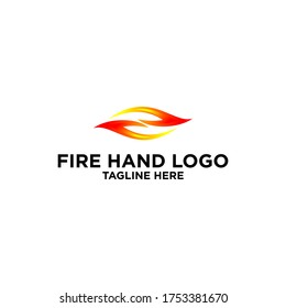 Unique fire hand logo design