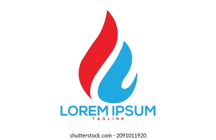 Logotipo único de incendio Logo vectorial y abstracto moderno y minimalista