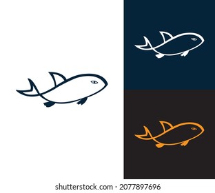 inicios de diseño de logotipo de pescado único