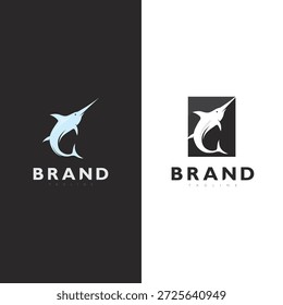 Unique Fish Logo Icon Design for Ocean Marine Company Branding Identity