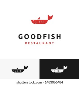 An unique fish logo. Suitable for seafood restaurant that sell fish as the main menu, fish grill restaurant, sushi, or fish  market