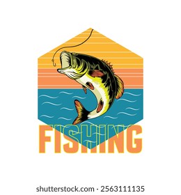 unique fishing t shirt design illustration