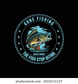 unique fishing t shirt design illustration