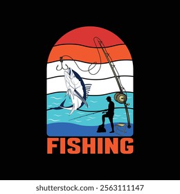 unique fishing t shirt design illustration