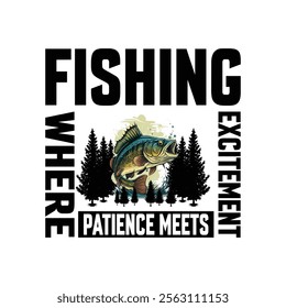 unique fishing t shirt design illustration