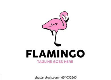 Unique Flamingo Logo Template