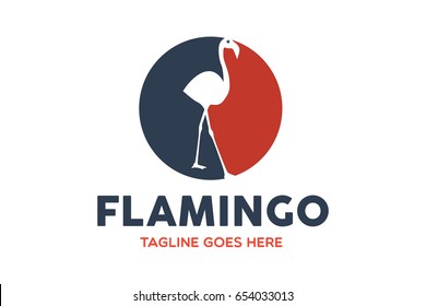 Unique Flamingo Logo Template