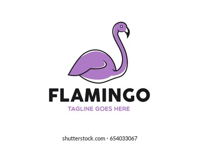 Unique Flamingo Logo Template
