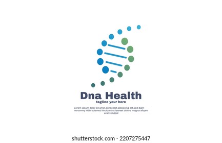 diseño único de logotipo de concepto de dna plana aislado en