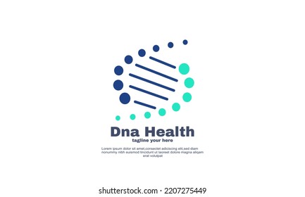 unique flat dna concept logo design isolated on