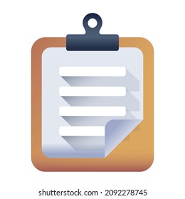 A unique flat icon of clipboard 