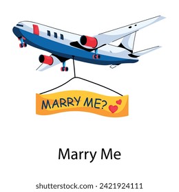 A unique flat icon of marry me 