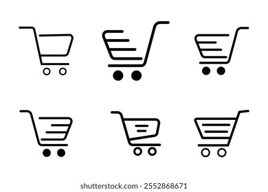 Unique Flat Icons for Shopping Carts to Grab Attention, Sleek Shopping Cart Flat Icons for Modern Interfaces, Engaging Shopping Cart Flat Icons Collection for Entrepreneurs