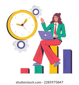 Unique flat illustration of market timing 