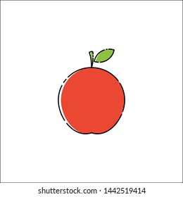 Unique flat red apple design