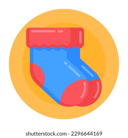 A unique flat rounded icon of socks 