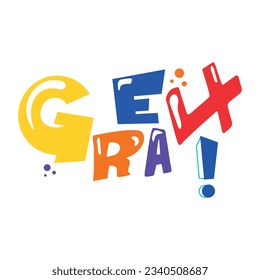 Unique flat sticker of great word 