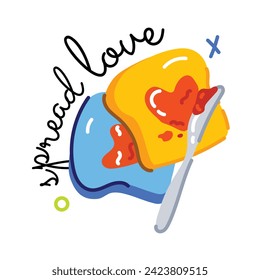 A unique flat sticker of spread love 