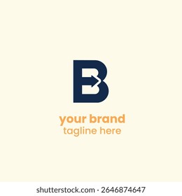 Ícone exclusivo de letra B de estilo plano com design criativo dividido, perfeito para uso em aplicativos de marca, identidade comercial, iniciais da empresa ou logotipo personalizado.