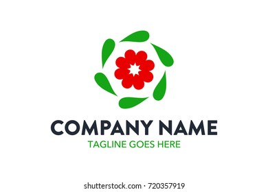 Unique Floral Flower Logo Template