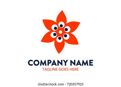 Unique Floral Flower Logo Template