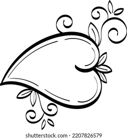 Unique floral frame. Hand Drawn floral frame. Vintage decorative frame