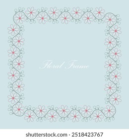 Unique Floral Frame Vector Illustration