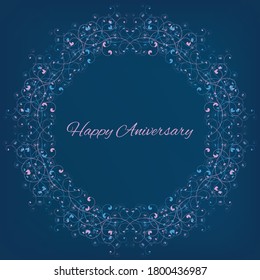 Imagen vectorial del aniversario de la boda de marco floral única