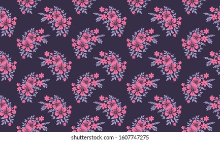Unique floral pattern background, with beautiful leaf and floral drawing.