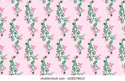 Unique floral pattern background for valentine, with leaf and pink flower modern design.
