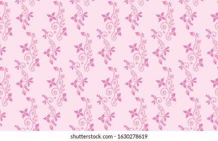 Unique floral pattern background for valentine, with leaf and pink flower modern design.