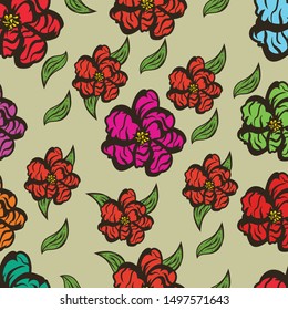 unique floral tropical seamless pattern 