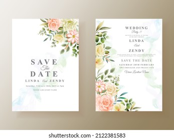 unique floral wedding invitation card template