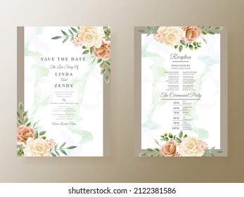 unique floral wedding invitation card template