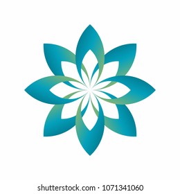 Unique flower gradient logo design in color gradations