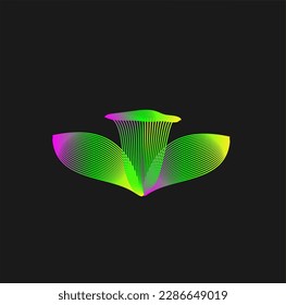 unique flower green color with vector format