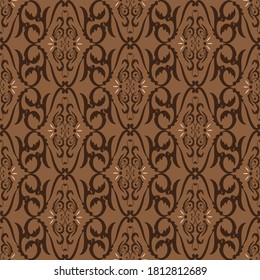 Unique flower motifs for Indonesian batik with very distinctive dark brown color.